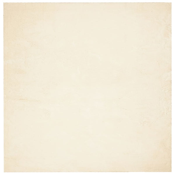 Creme Teppich HUARTE Kurzflor 160x160 cm