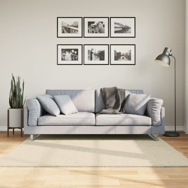 Creme Teppich HUARTE Kurzflor 160x160 cm
