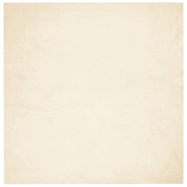 Waschbarer Kurzflor Teppich Creme 200x200 cm