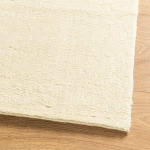Waschbarer Kurzflor Teppich Creme 200x200 cm