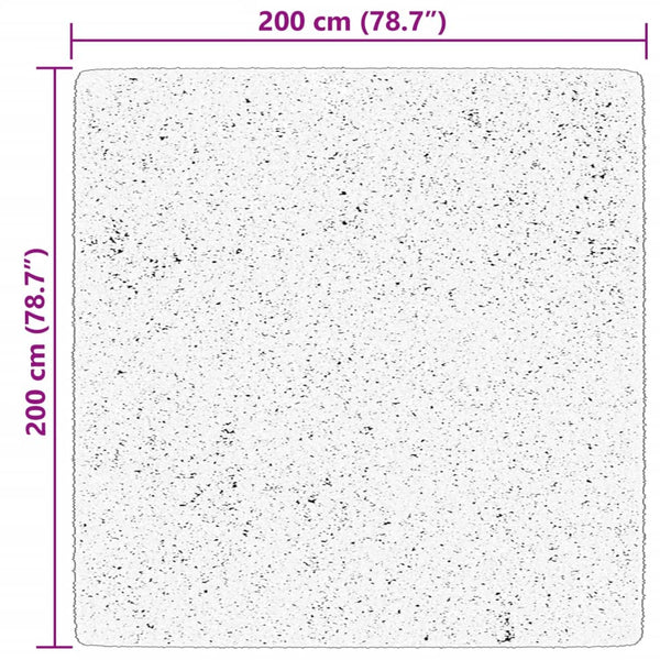 Waschbarer Kurzflor Teppich Creme 200x200 cm