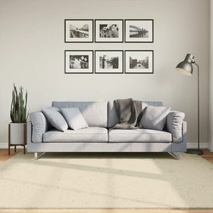 Waschbarer Kurzflor Teppich Creme 200x200 cm