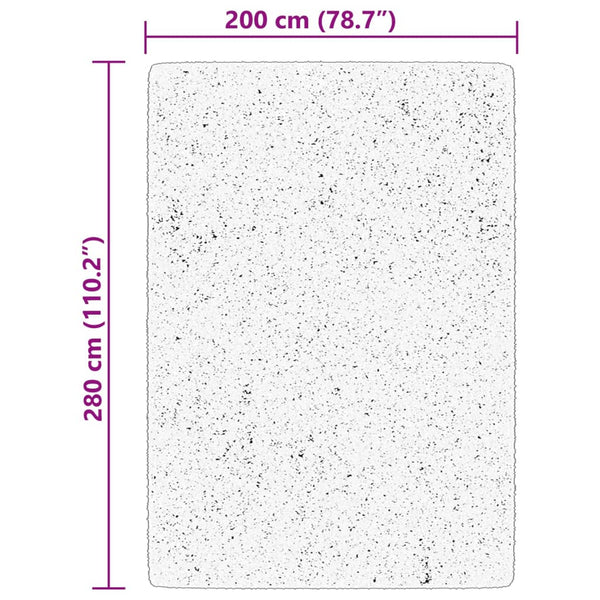 Waschbarer Teppich Kurzflor Creme 200x280 cm