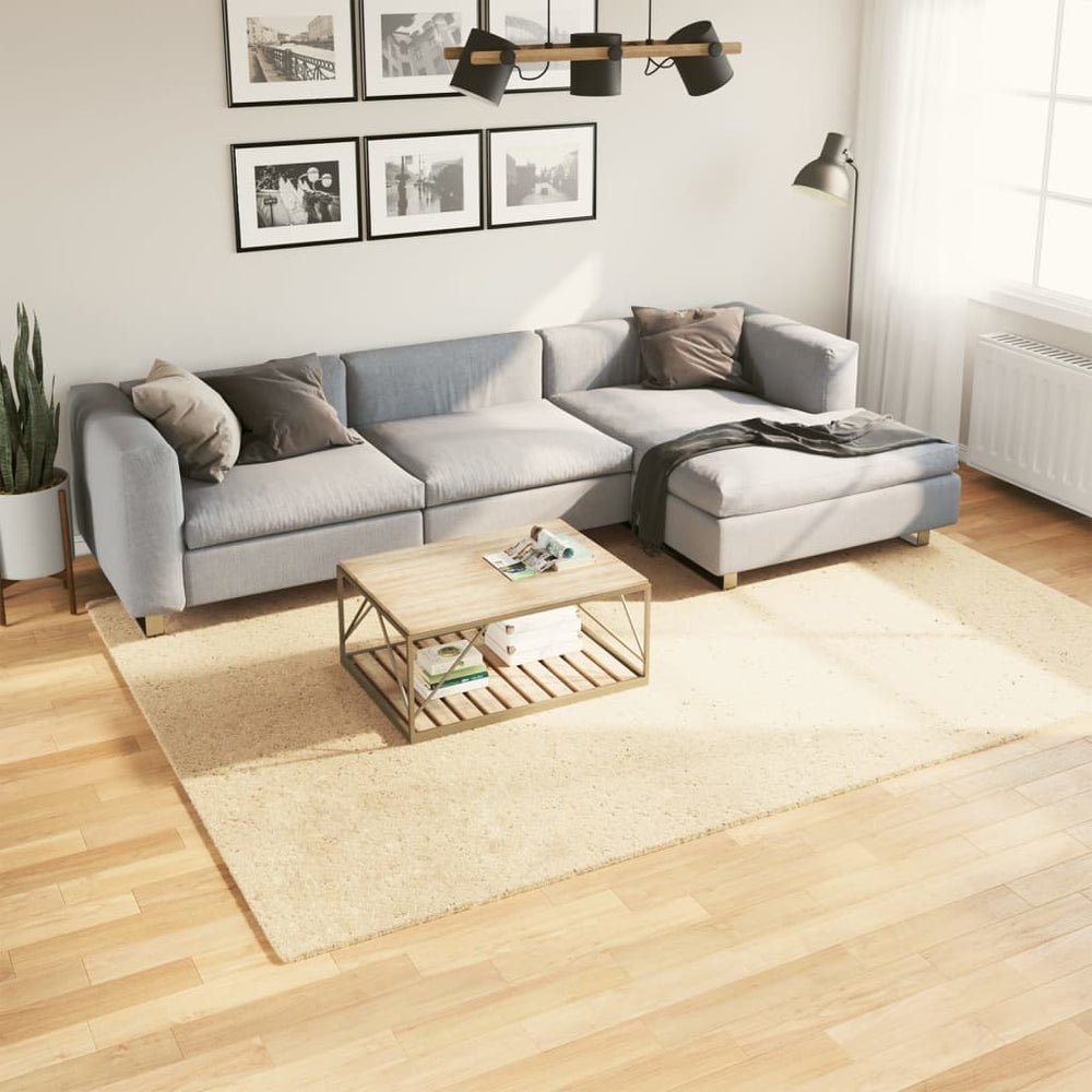 Waschbarer Teppich Kurzflor Creme 200x280 cm