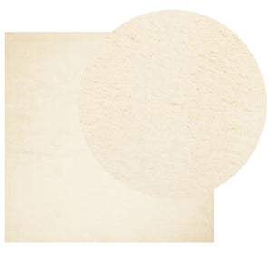 vidaXL Tapis HUARTE à poils courts, doux et lavable Crème 240x240 cm