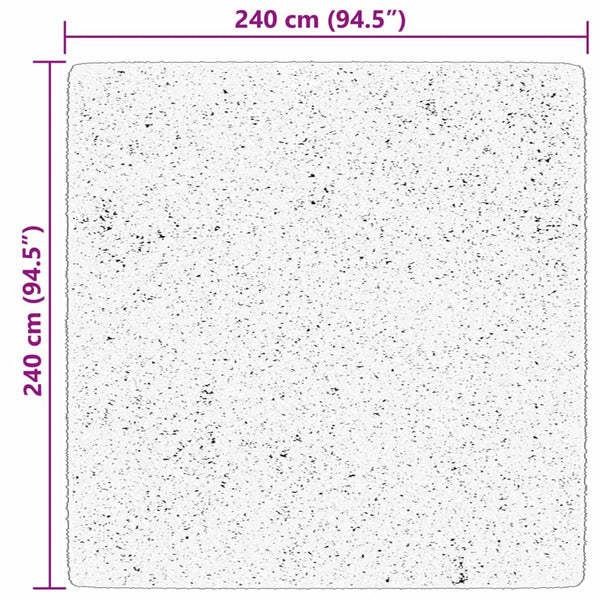 vidaXL Tapis HUARTE à poils courts, doux et lavable Crème 240x240 cm