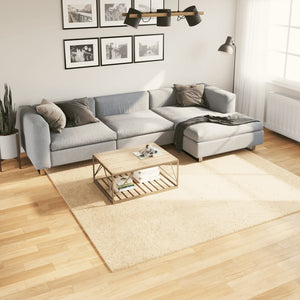 vidaXL Tapis HUARTE à poils courts, doux et lavable Crème 240x240 cm