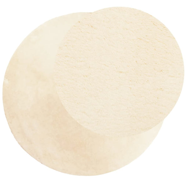 Teppich Creme Kurzflor Ø 80cm Waschbar
