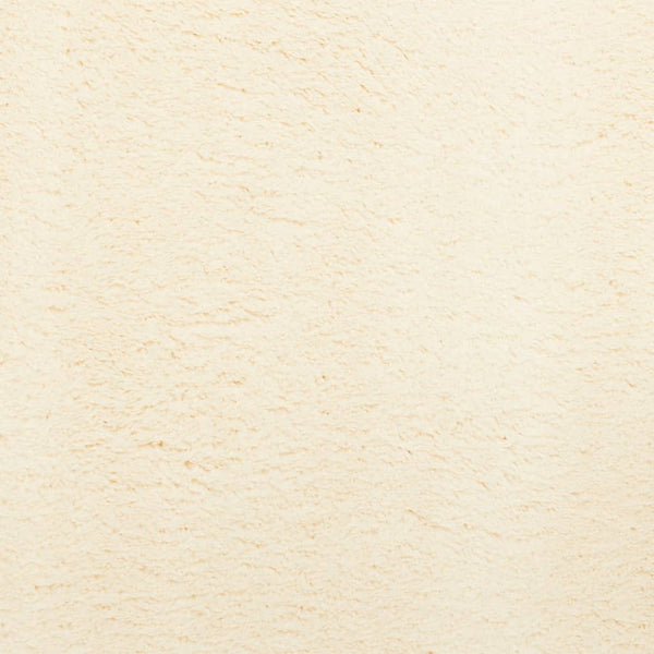 Teppich Creme Kurzflor Ø 80cm Waschbar