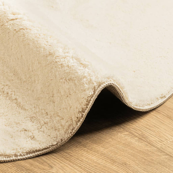 Waschbarer Teppich Creme Ø 160cm