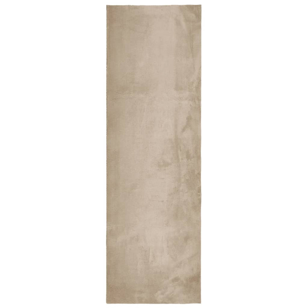 Sandfarbener Teppich HUARTE, 80x250 cm, Waschbar