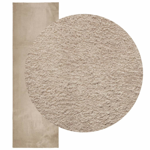 Sandfarbener Teppich HUARTE, 80x250 cm, Waschbar