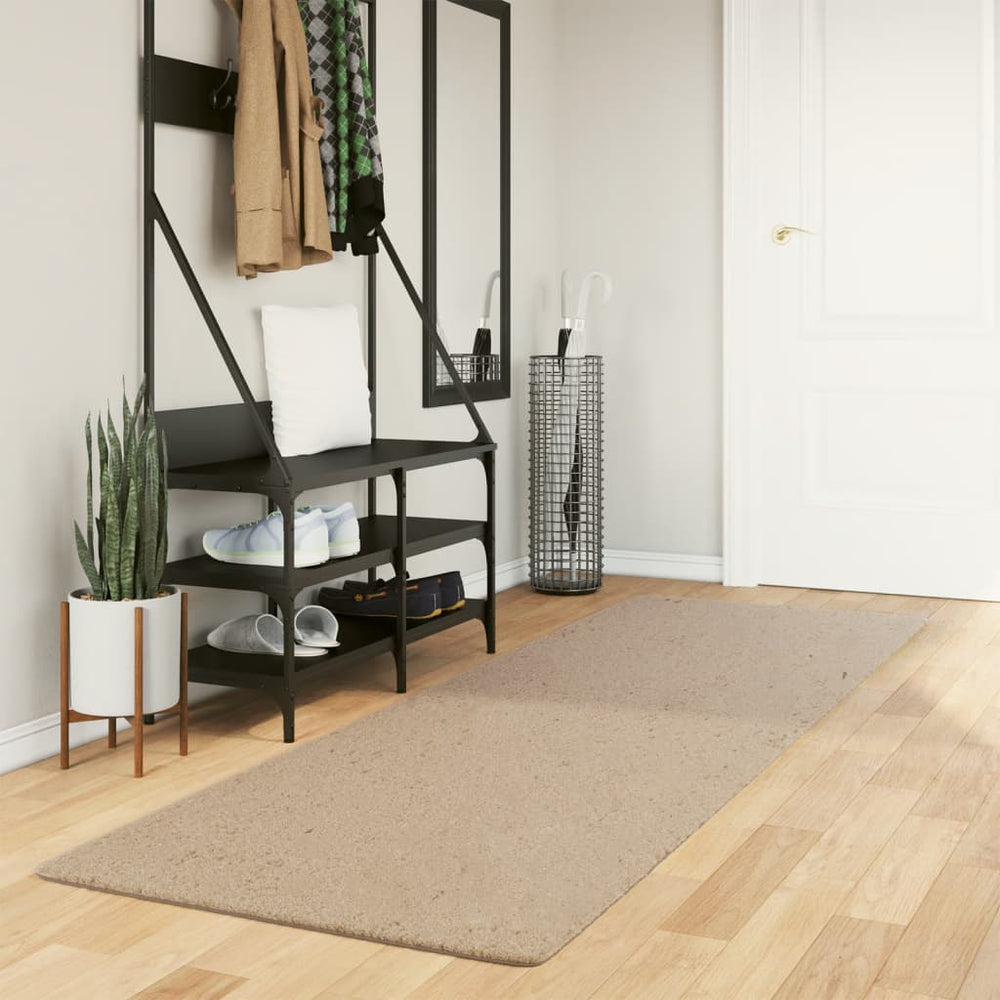 Sandfarbener Teppich HUARTE, 80x250 cm, Waschbar