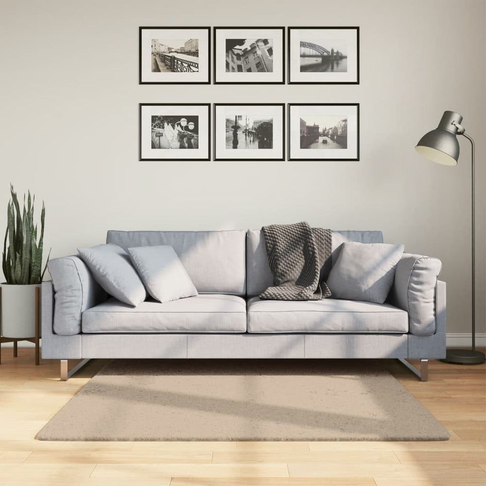 Sandfarbener Teppich HUARTE, 120x120cm