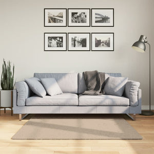 Sandfarbener Teppich HUARTE, 120x120cm