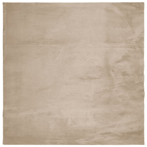 Sandfarbener Teppich HUARTE, 160x160cm, Waschbar