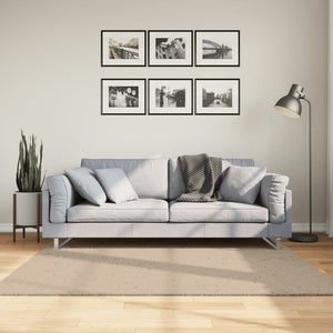 Sandfarbener Teppich HUARTE, 160x160cm, Waschbar