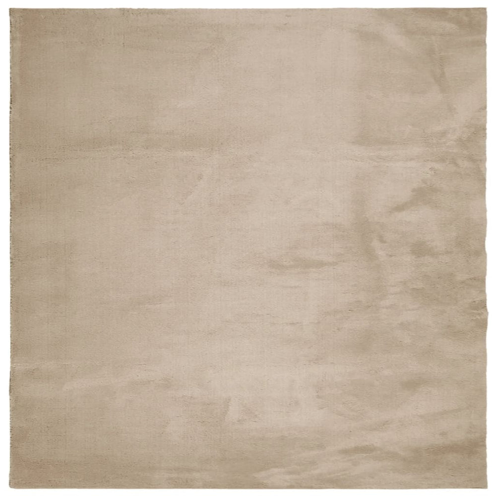 Sandfarbener Teppich HUARTE, 240x240 cm, Waschbar