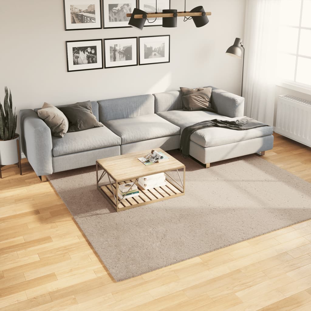 Sandfarbener Teppich HUARTE, 240x240 cm, Waschbar