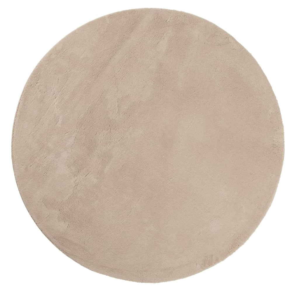 Sandfarbener Teppich HUARTE, Kurzflor, Ø 80cm