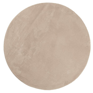 Sandfarbener Teppich HUARTE, Kurzflor, Ø 80cm