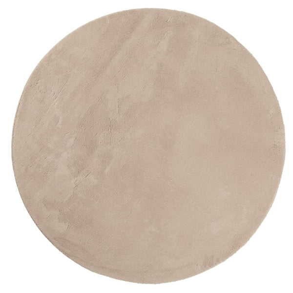 Sandfarbener Teppich HUARTE, Kurzflor, Ø 80cm