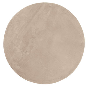 Runder, waschbarer Kurzflor-Teppich, Sand, Ø 120 cm