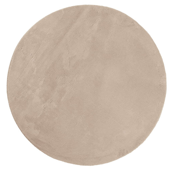 Runder, waschbarer Kurzflor-Teppich, Sand, Ø 120 cm