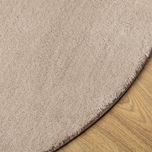 Sandfarbener Kurzflor Teppich Ø 160cm