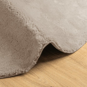 Sandfarbener Kurzflor Teppich Ø 200cm