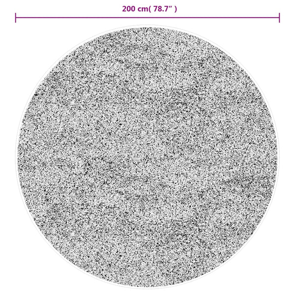 Sandfarbener Kurzflor Teppich Ø 200cm