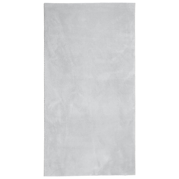 Grauer Kurzflor Teppich HUARTE 60x110 cm