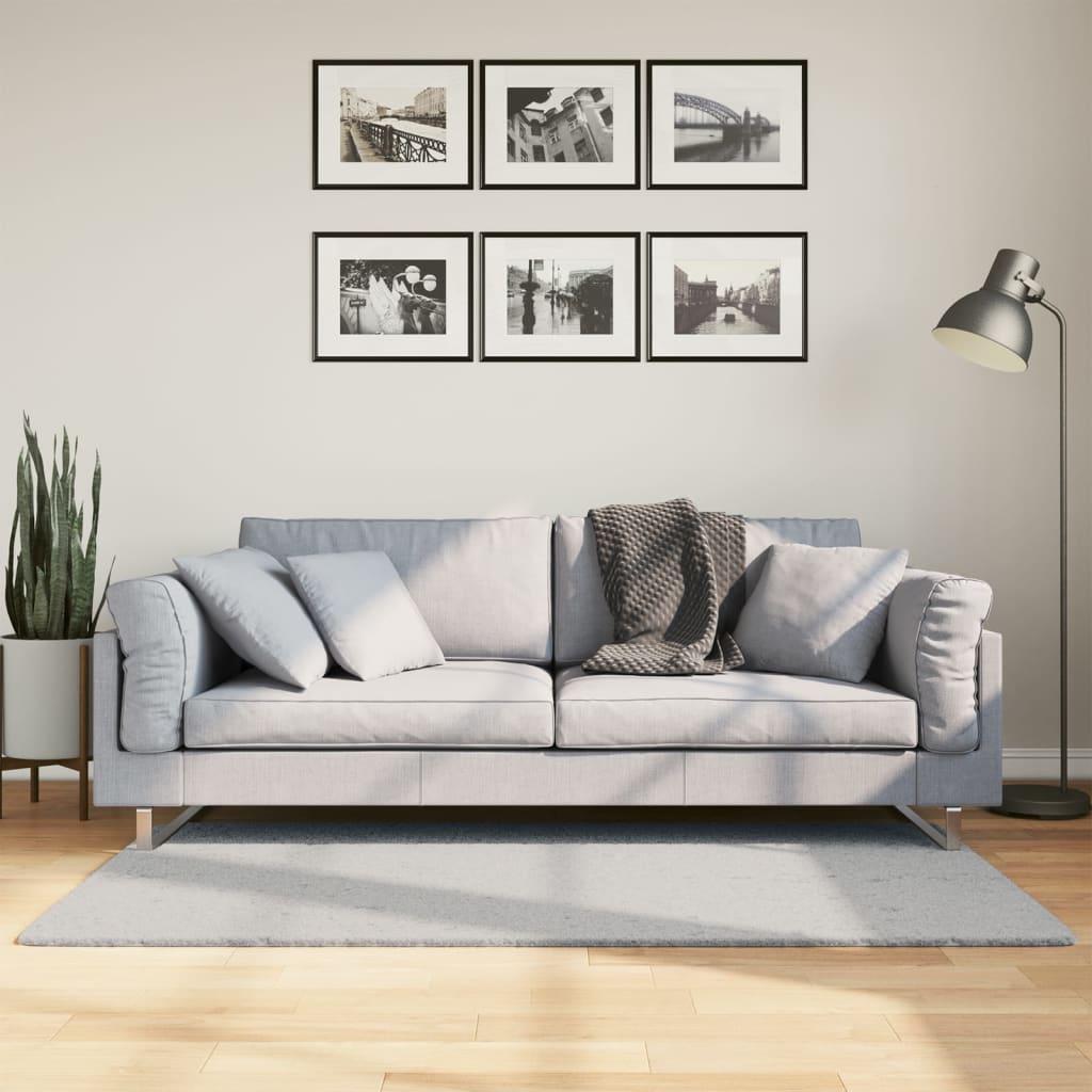 Waschbarer Kurzflor Teppich HUARTE Grau 80x150 cm