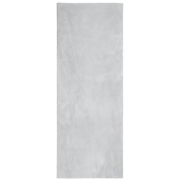 Grauer Kurzflor Teppich HUARTE, 80x200 cm