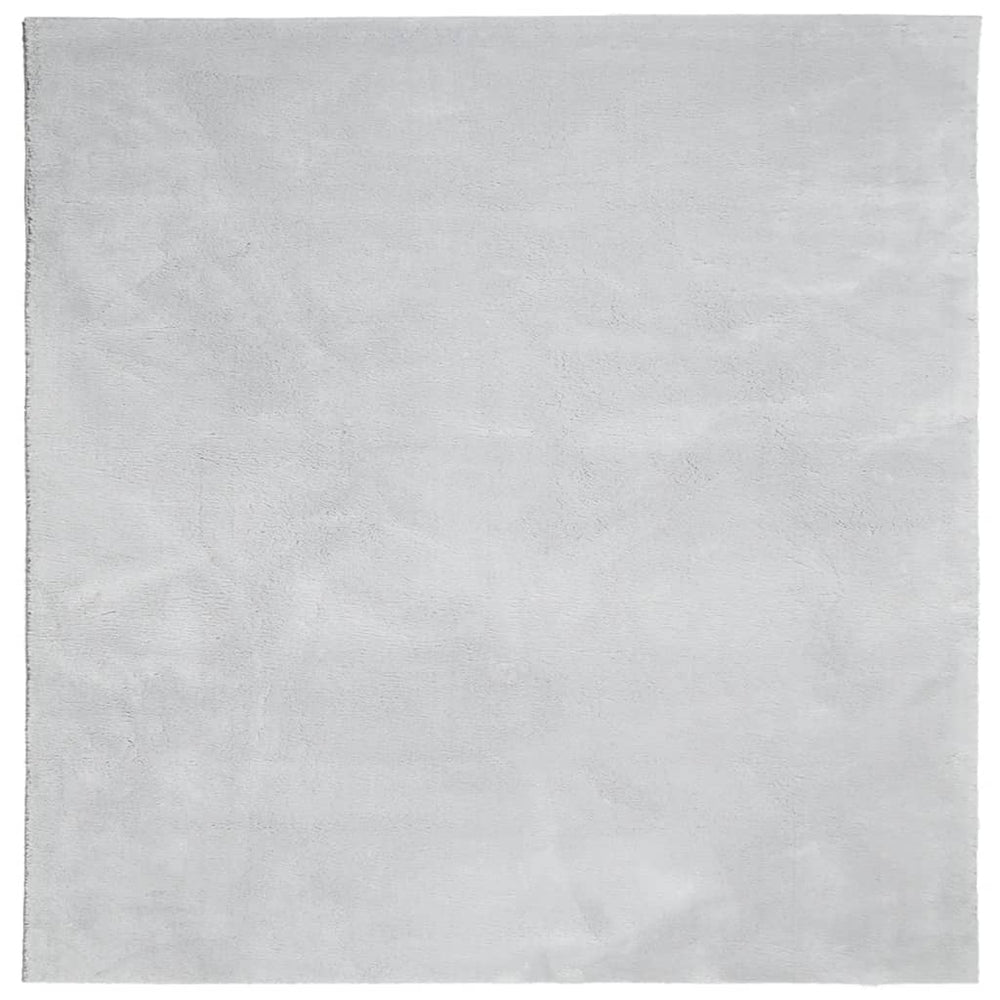 Weicher, Waschbarer Kurzflor Teppich Grau 120x120 cm