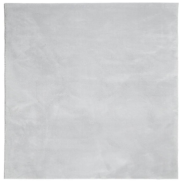 Weicher, Waschbarer Kurzflor Teppich Grau 120x120 cm