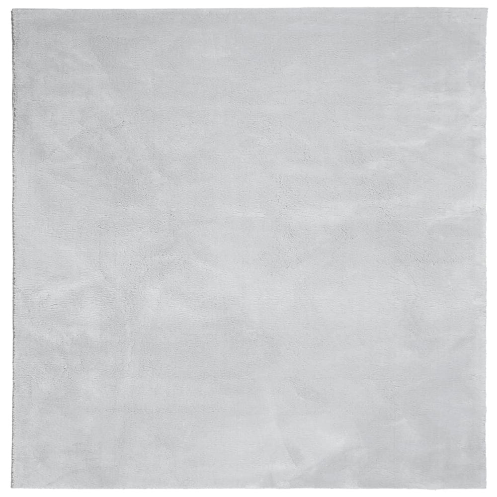 Grauer Kurzflor Teppich HUARTE 160x160 cm
