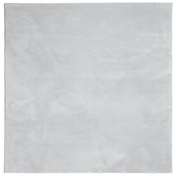 Grauer Kurzflor Teppich HUARTE 160x160 cm