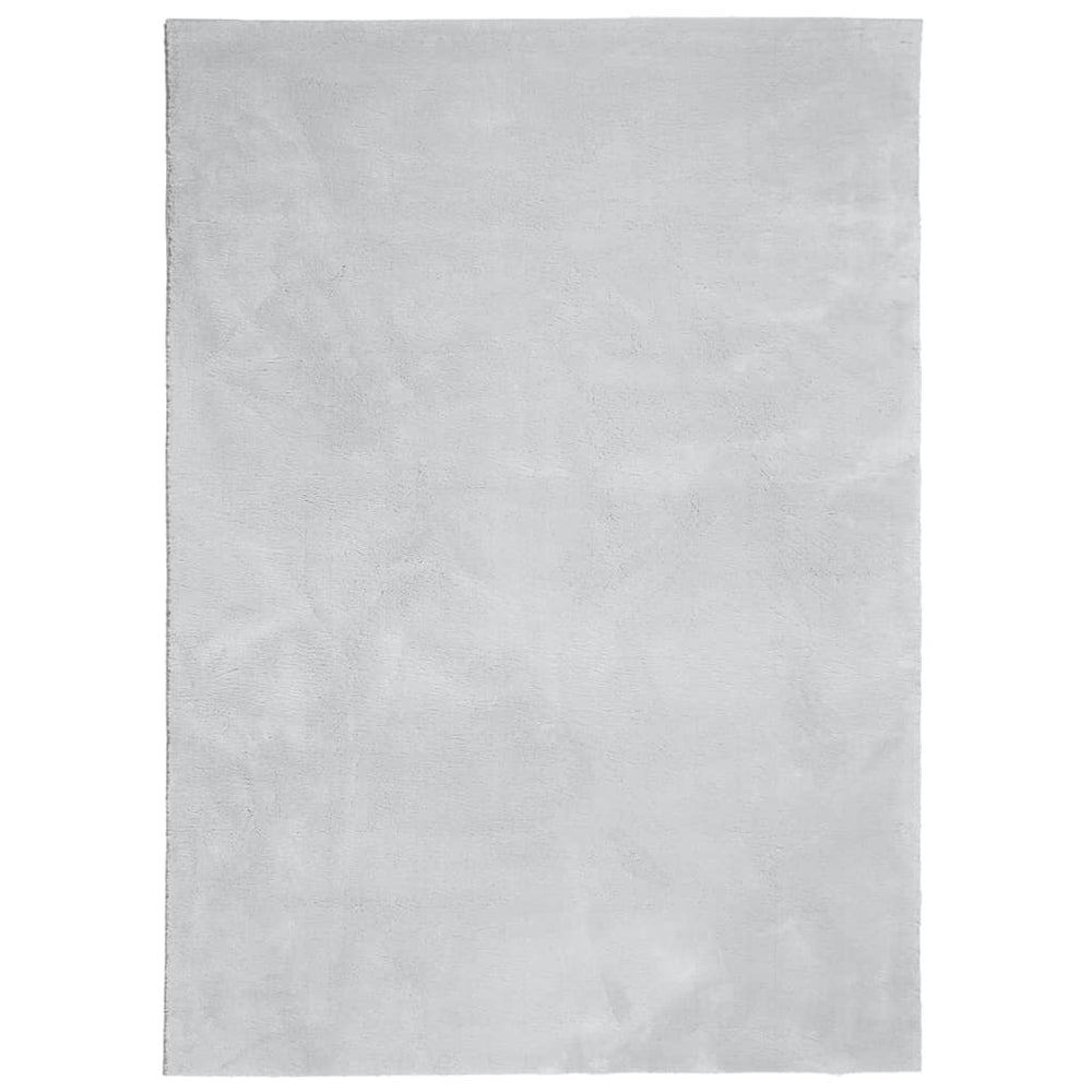 Grauer Kurzflor Teppich HUARTE 160x230 cm
