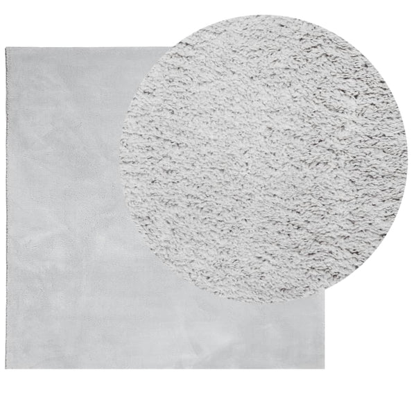 Grauer Kurzflor Teppich HUARTE, 240x240 cm