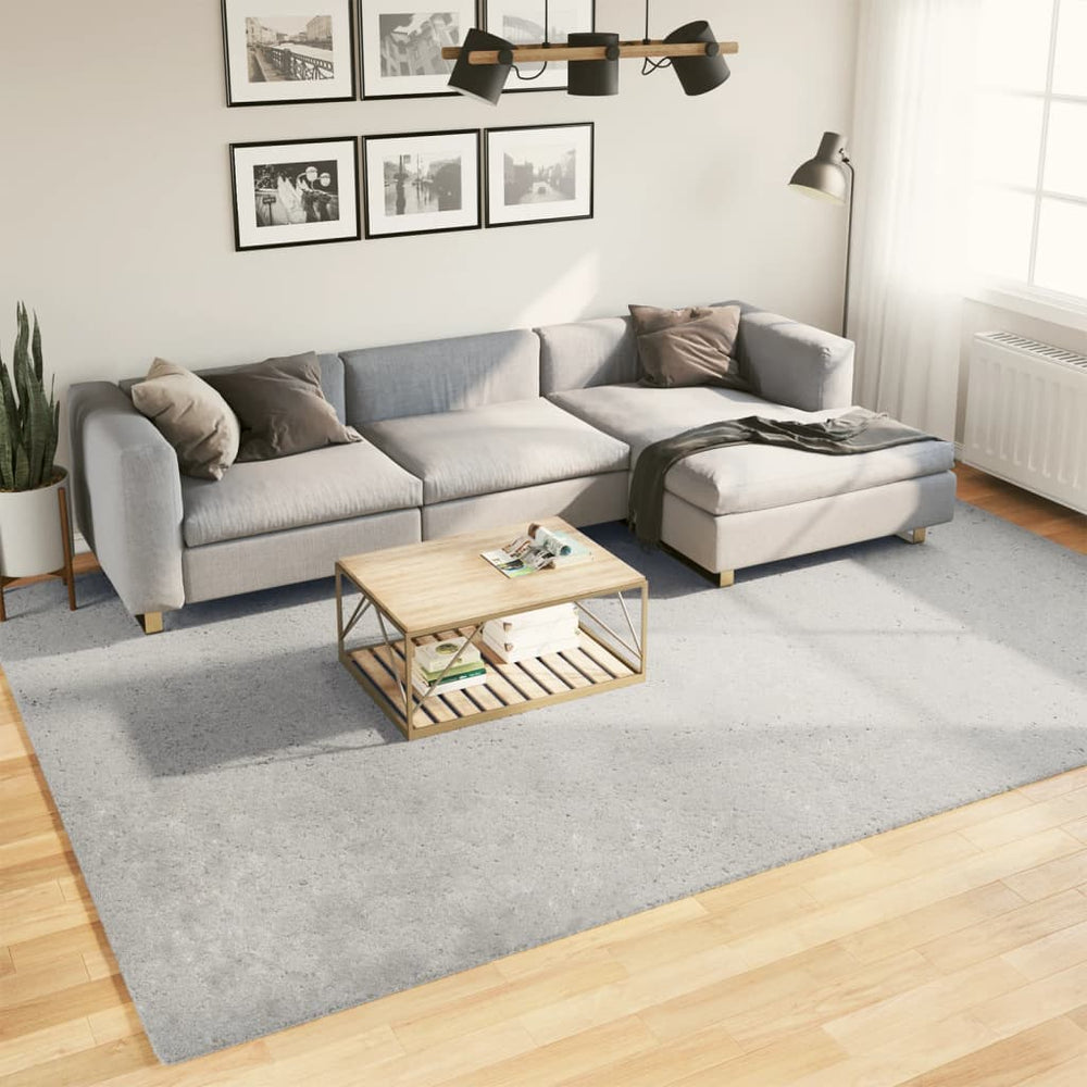Grauer Kurzflor Teppich HUARTE 240x340 cm