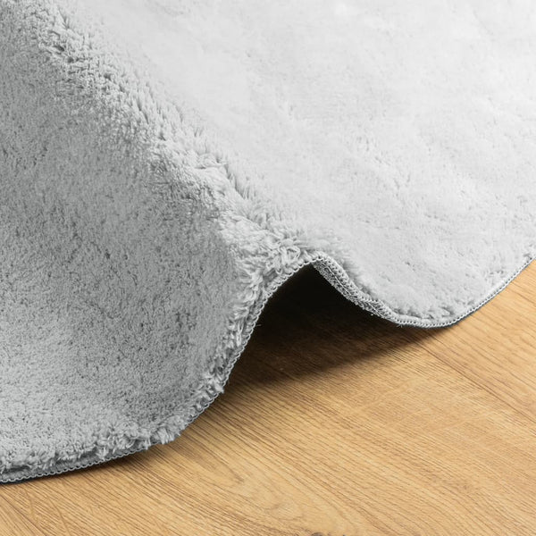 Grauer Kurzflor Teppich HUARTE Ø 160cm