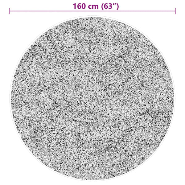 Grauer Kurzflor Teppich HUARTE Ø 160cm