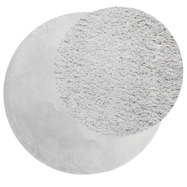 Waschbarer Kurzflor Teppich Grau Ø 200cm
