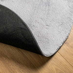 Waschbarer Kurzflor Teppich Grau Ø 200cm