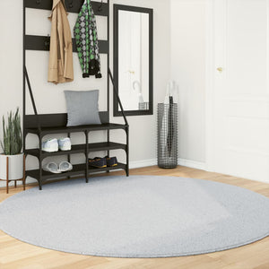 Waschbarer Kurzflor Teppich Grau Ø 200cm