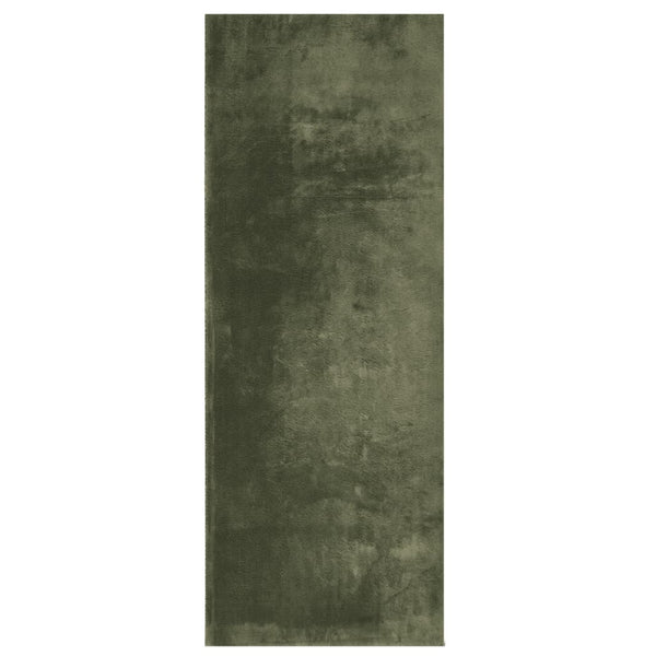 Teppich Waldgrün Kurzflor Waschbar 80x200 cm