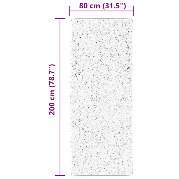 Teppich Waldgrün Kurzflor Waschbar 80x200 cm