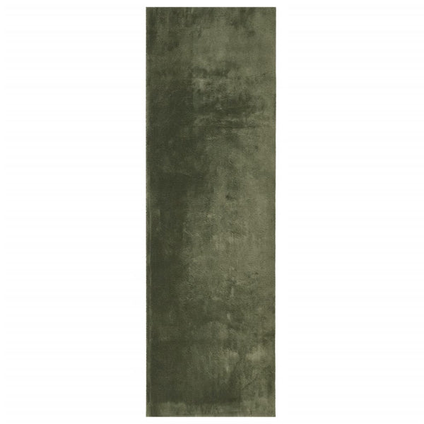 Waldgrüner Kurzflor Teppich HUARTE 80x250 cm