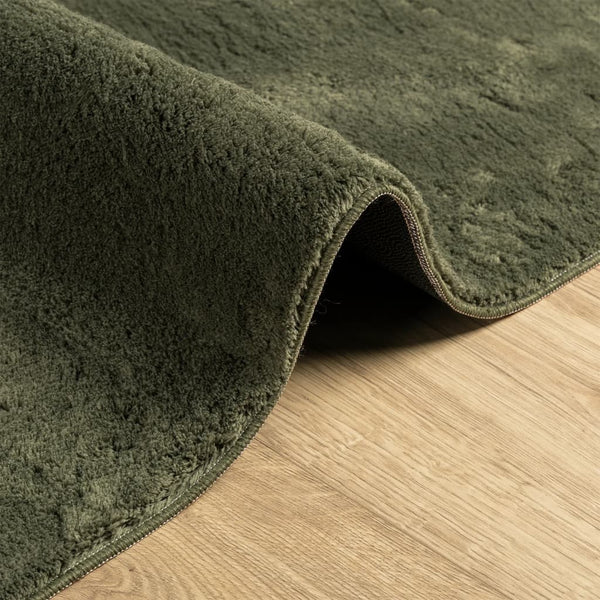 Waldgrüner Kurzflor Teppich HUARTE 80x250 cm